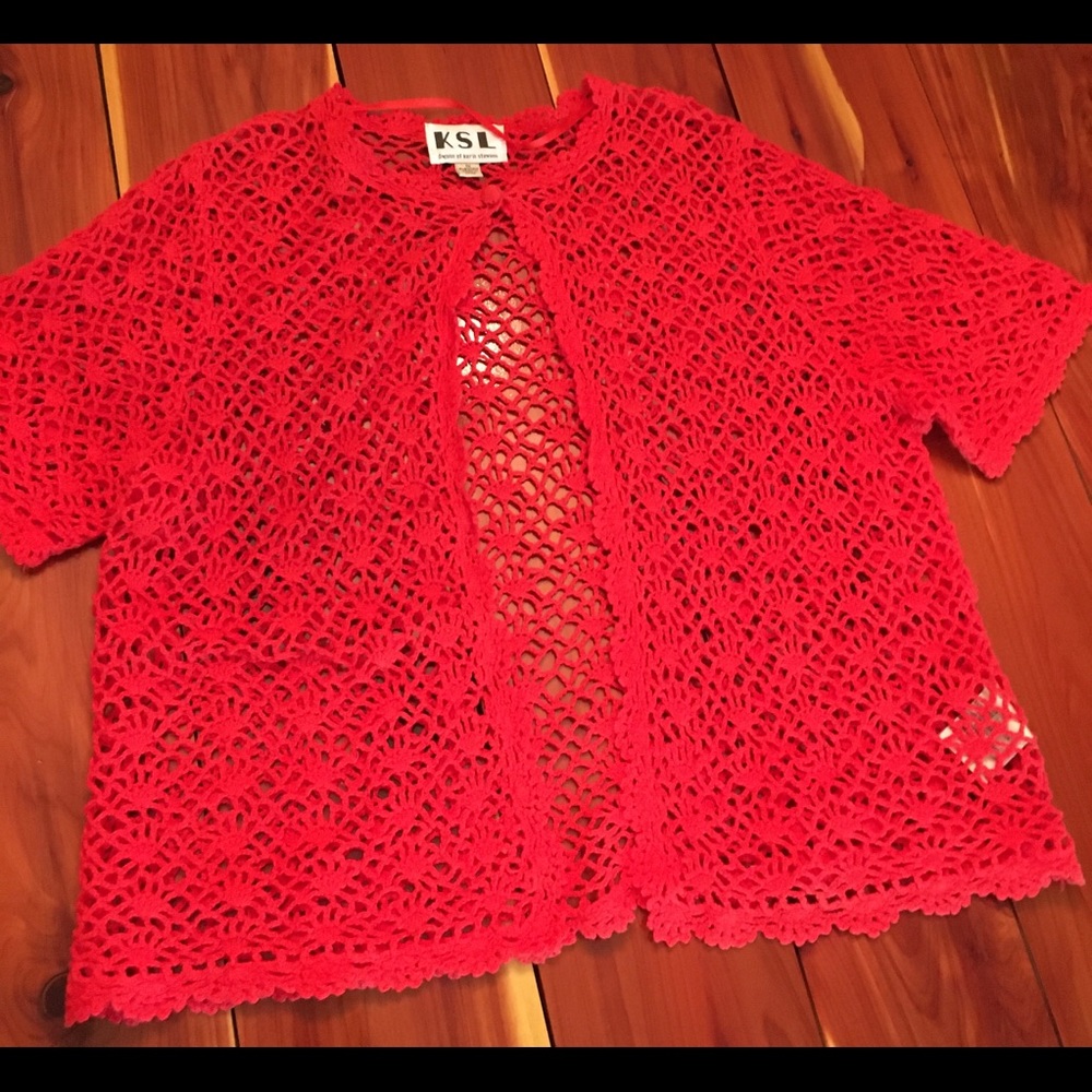 Vintage KSL shell crochet Shrug